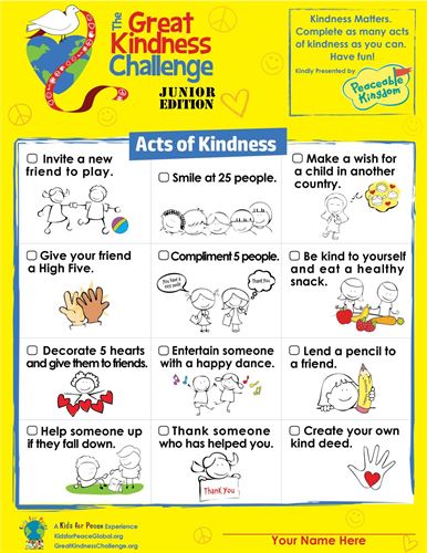 Kindness checklist 